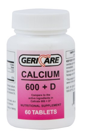 GeriCare Calcium w/ Vitamin D Supplement 200IU / 600mg - 60-747-06