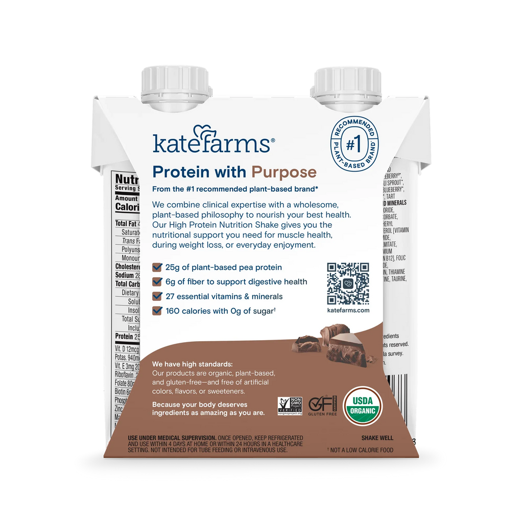 Kate Farms Oral Supplement High Protein Chocolate Flavor Liquid 11 oz. 811112031482