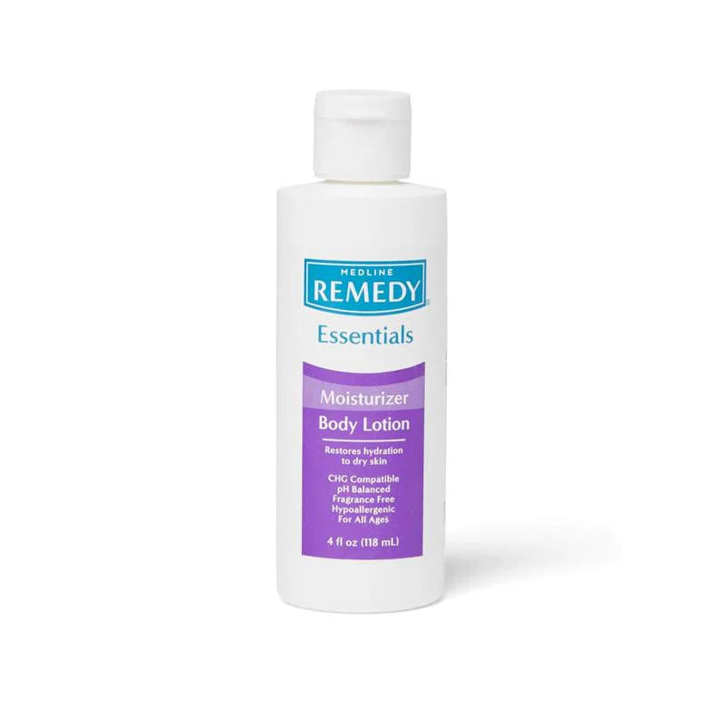 Hand and Body Moisturizer Remedy Essentials 4 oz. Bottle Unscented Lotion CHG Compatible - MSC092MBL04