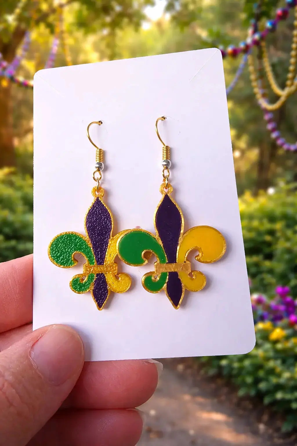 Mardi Gras Fleur-de-Lis Earrings