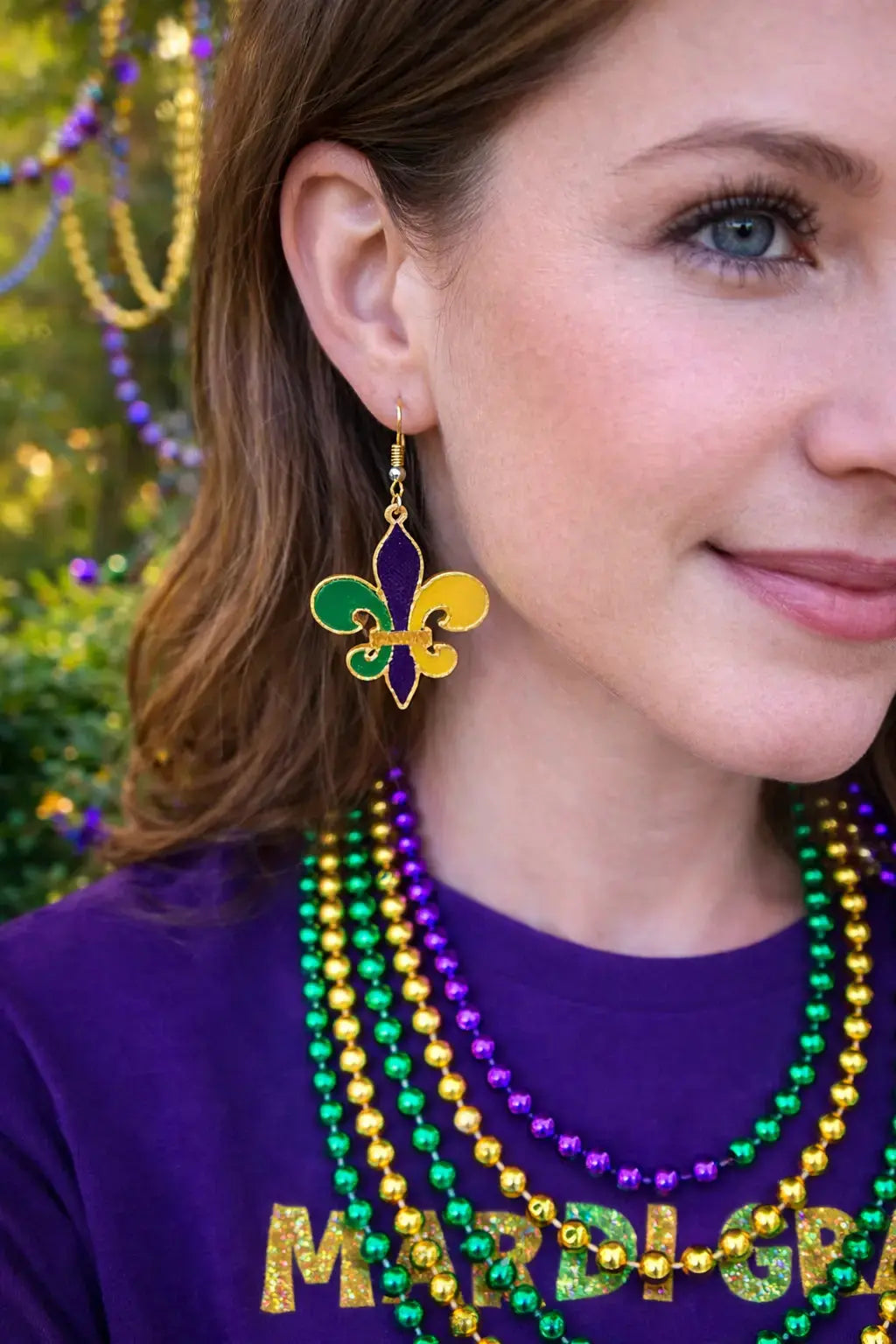 Mardi Gras Fleur-de-Lis Earrings