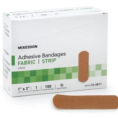 Adhesive Strip McKesson 1 X 3 Inch Fabric Rectangle Tan Sterile - 16-4811