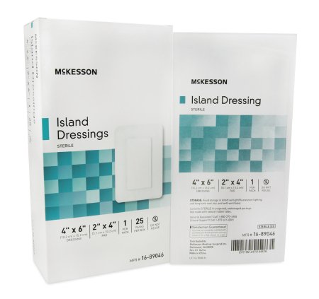 McKesson Adhesive Island Dressing 4" x 6" Sterile - 16-89046