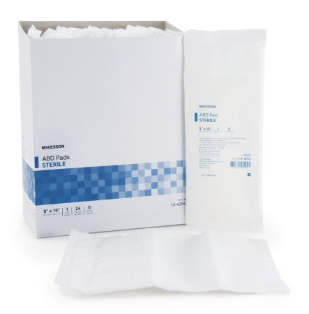 Abdominal Pad McKesson 8 X 10 Inch Sterile 1 per Pack - 16-4254