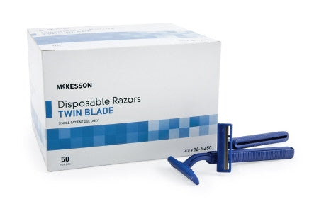 Personal Razor McKesson Single Edge Twin Blade NonSterile Disposable - 16-RZ50