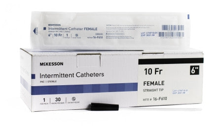 Urethral Catheter McKesson Straight Tip Uncoated PVC 10 Fr. 6 Inch - 16-F610
