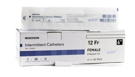Urethral Catheter McKesson Straight Tip Uncoated PVC 12 Fr. 6 Inch - 16-F612