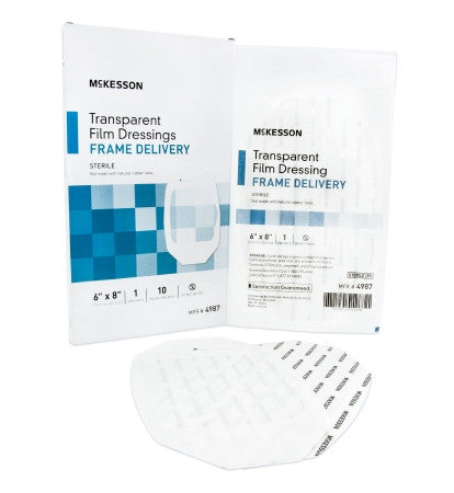 McKesson Framed Octagon Transparent Film Dressing Sterile 6" x 8" - 4987