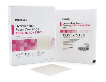 McKesson Hydrocellular Acrylic Adhesive Foam Dressing - Sterile