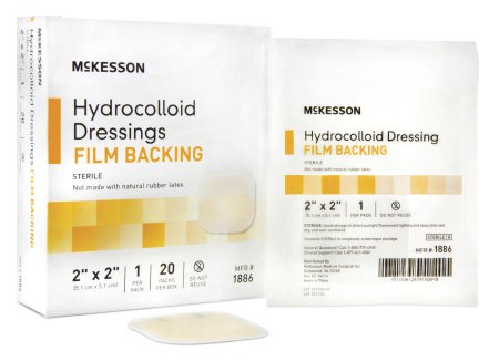 McKesson Hydrocolloid Film Back Dressing 2" x 2" Sterile - 1886
