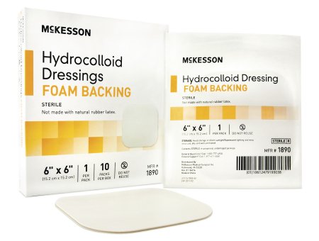 McKesson Hydrocolloid Foam Back Dressing 6" x 6" Sterile - 1890