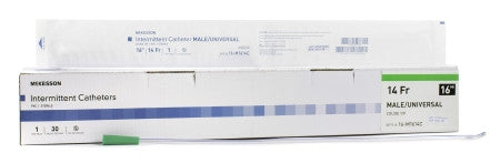 Urethral Catheter McKesson Coude Tip Uncoated PVC 14 Fr. 16 Inch - 16-M1614C