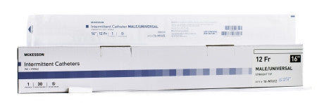 Urethral Catheter McKesson Straight Tip Uncoated PVC 12 Fr. 16 Inch - 16-M1612