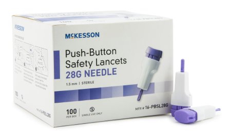 McKesson Push-Button Safety Lancets 28G Needle - 16-PBSL28G