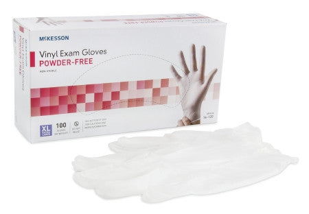Exam Glove McKesson X-Large NonSterile Vinyl Standard Cuff Length Smooth Clear Not Rated - 14-120