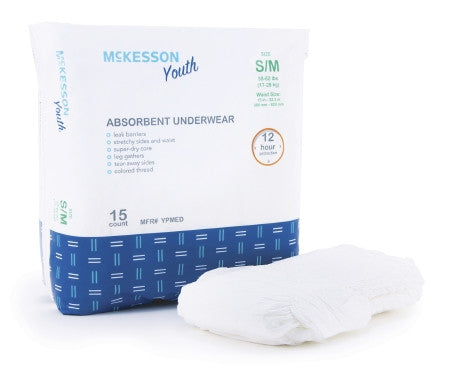 McKesson Youth Disposable Underwear 12 hr. Protection - YP