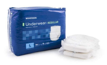 McKesson Disposable Adult Regular Absorbency Pull-On Protective Underwear Large (44" - 58") - UWGLG