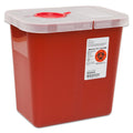Sharps Container SharpSafety™ Red Base 10 H X 10-1/2 W X 7-1/4 D Inch Horizontal Entry 2 Gallon - 8990SA