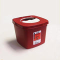 Sharps Container SharpSafety™ Red Base 6-3/4 H X 8-3/4 D Inch Vertical Entry 1.25 Gallon - 8950SA