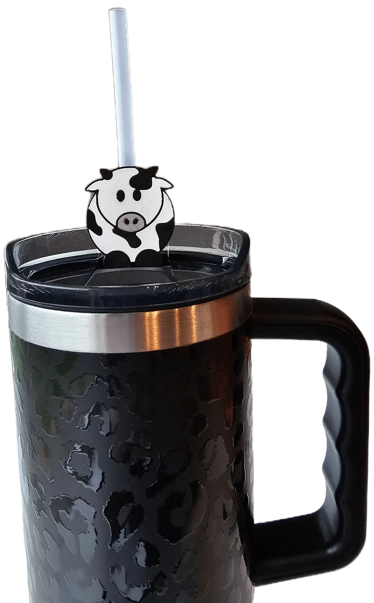 Moo Moo Straw Hugger – Cow Tumbler Topper | 3D-Printed Straw Hugger
