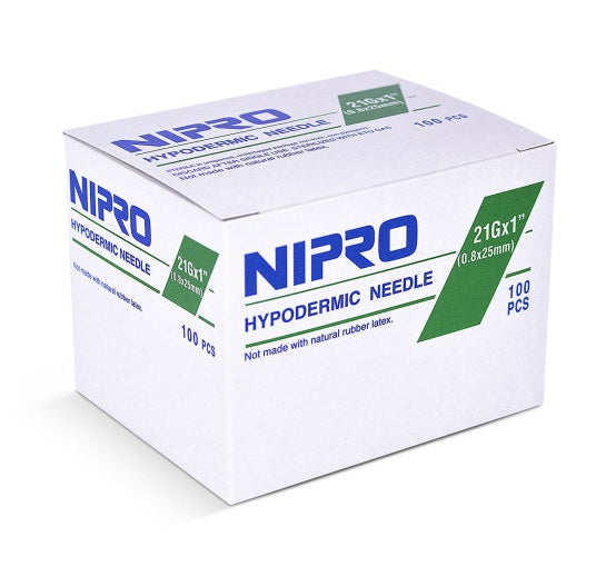 Nipro Hypodermic Needles 21G x 1" - AH+2125