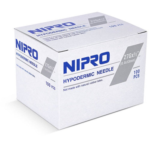 Nipro Hypodermic Needles 27G x 1/2" - AH+2713