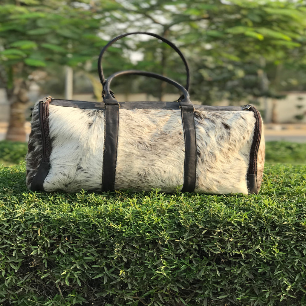 Authentic Cowhide Leather Duffel Bag, Medium Size,  Unforgettable Birthday or Anniversary Gift