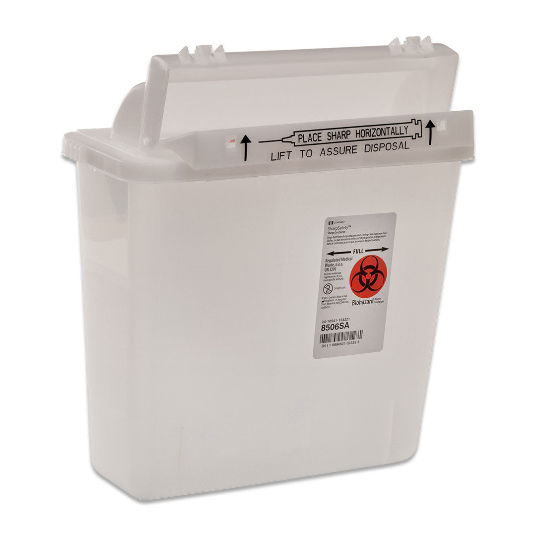 Sharps Container SharpStar™ In-Room™ Translucent Red Base 18-1/2 H X 16-1/2 W X 6 D Inch Horizontal Entry 4 Gallon - 8541SA
