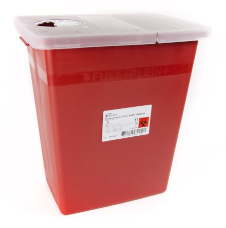 Sharps Container McKesson Prevent® Red Base 13-3/4 W X 13-3/4 D X 14 H Inch Horizontal / Vertical Entry 8 Gallon - 80-8705