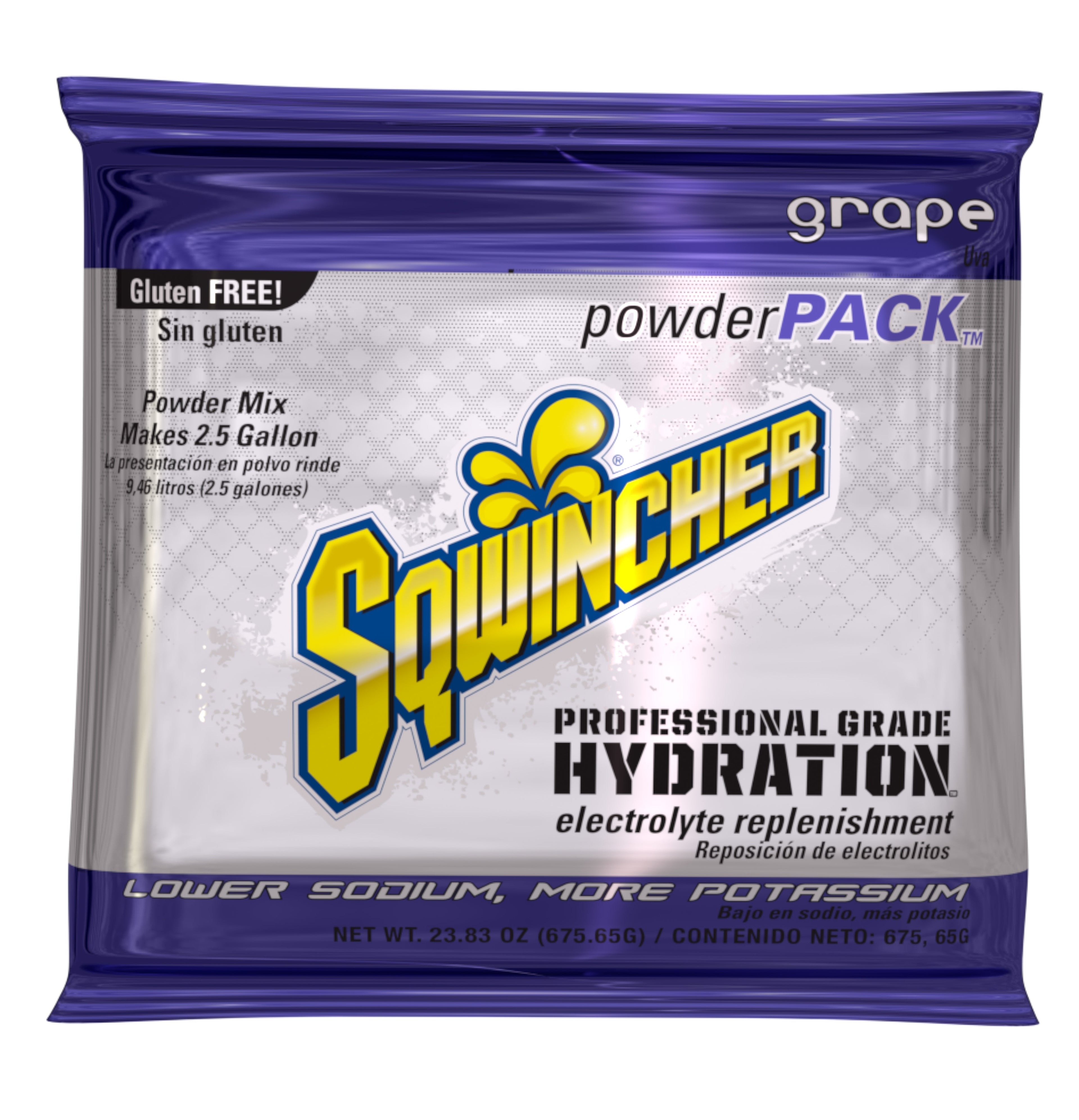 Sqwincher 2.5 Gallon Electrolyte Powder Pack Drink Mix Grape - X493-M3600