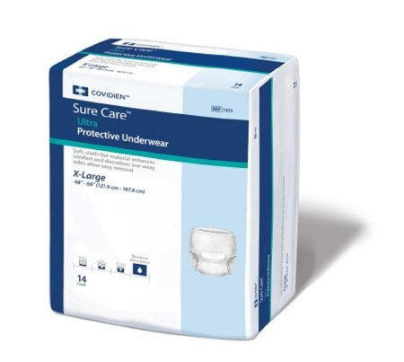Unisex Adult Absorbent Underwear Sure Care™ Ultra Pull On with Tear Away Seams X-Large Disposable Heavy Absorbency - 1455
