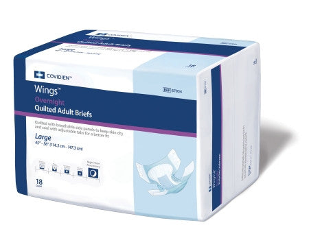 Unisex Adult Incontinence Brief Wings™ Overnight Quilted X-Large Disposable Heavy Absorbency - 67035