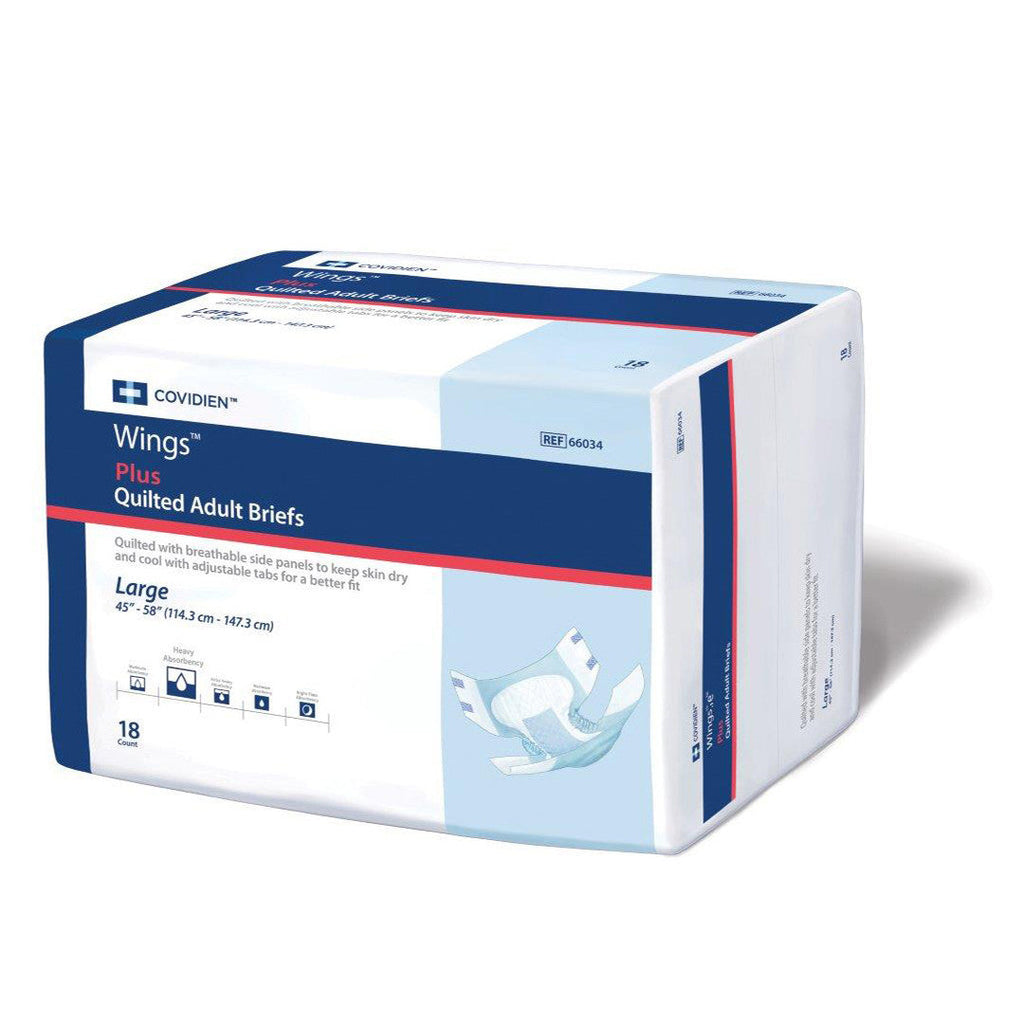 Wings™ Plus Quilted Adult Briefs - Heavy Absorbency - 6603