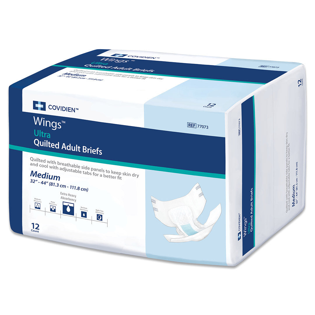 Wings™ Ultra Quilted Adult Briefs - Extra Heavy Absorbency - 7707