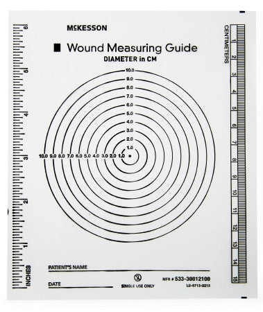 Wound Measuring Guide McKesson 5 X 7 Inch Clear Plastic NonSterile - 533-30012100