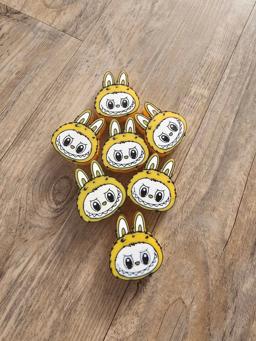 Yellow Labubu Monster Straw Topper – 3D Printed