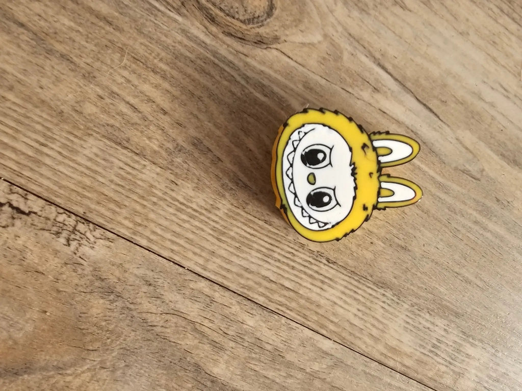 Yellow Labubu Monster Straw Topper – 3D Printed
