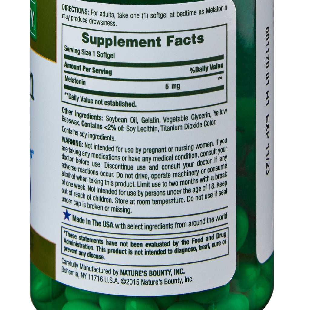 Nature's Bounty® Melatonin Natural Sleep Aid 07431215745