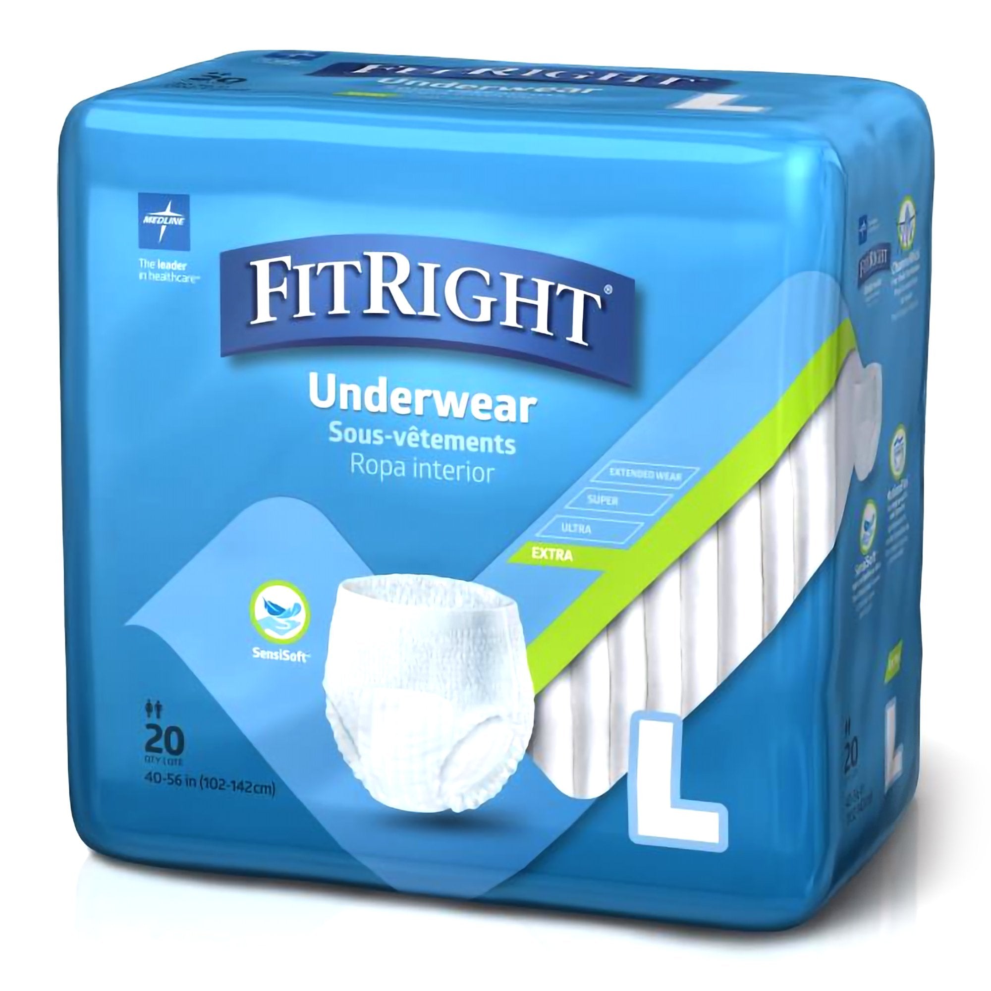 Absorbent Underwear FitRight® Extra Pull On with Tear Away Seams Adult Large Unisex Disposable Moderate Absorbency MSC13505A