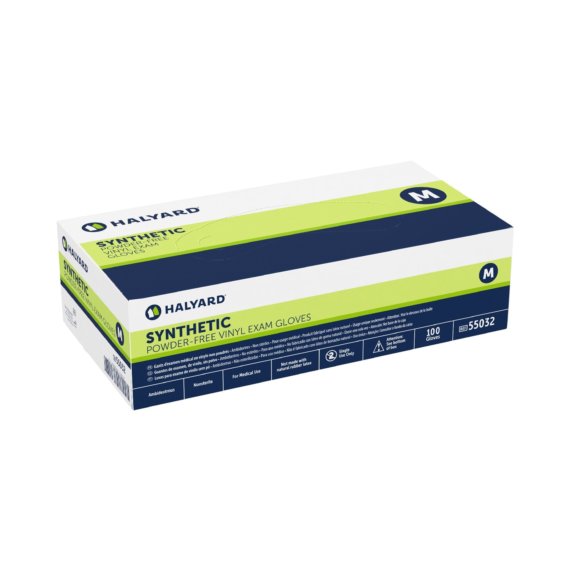 Halyard™ Vinyl Exam Glove, Medium, Clear 55032