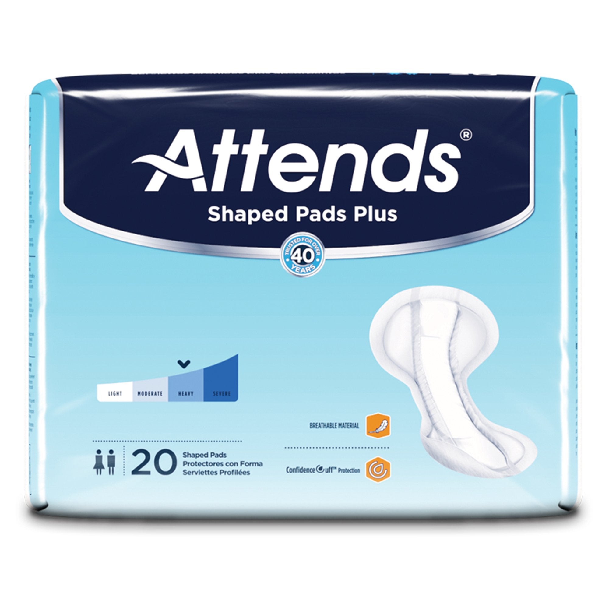 Attends® Shaped Bladder Control Pads, Plus SPDPA