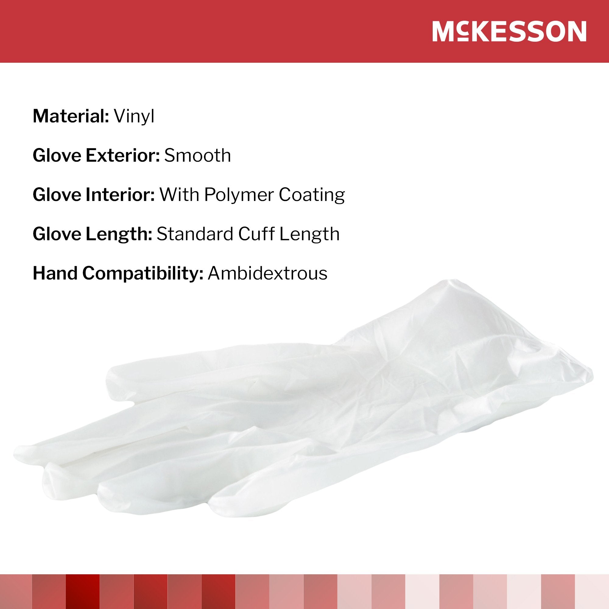 McKesson Vinyl Exam Glove, Extra Large, Clear 14-140