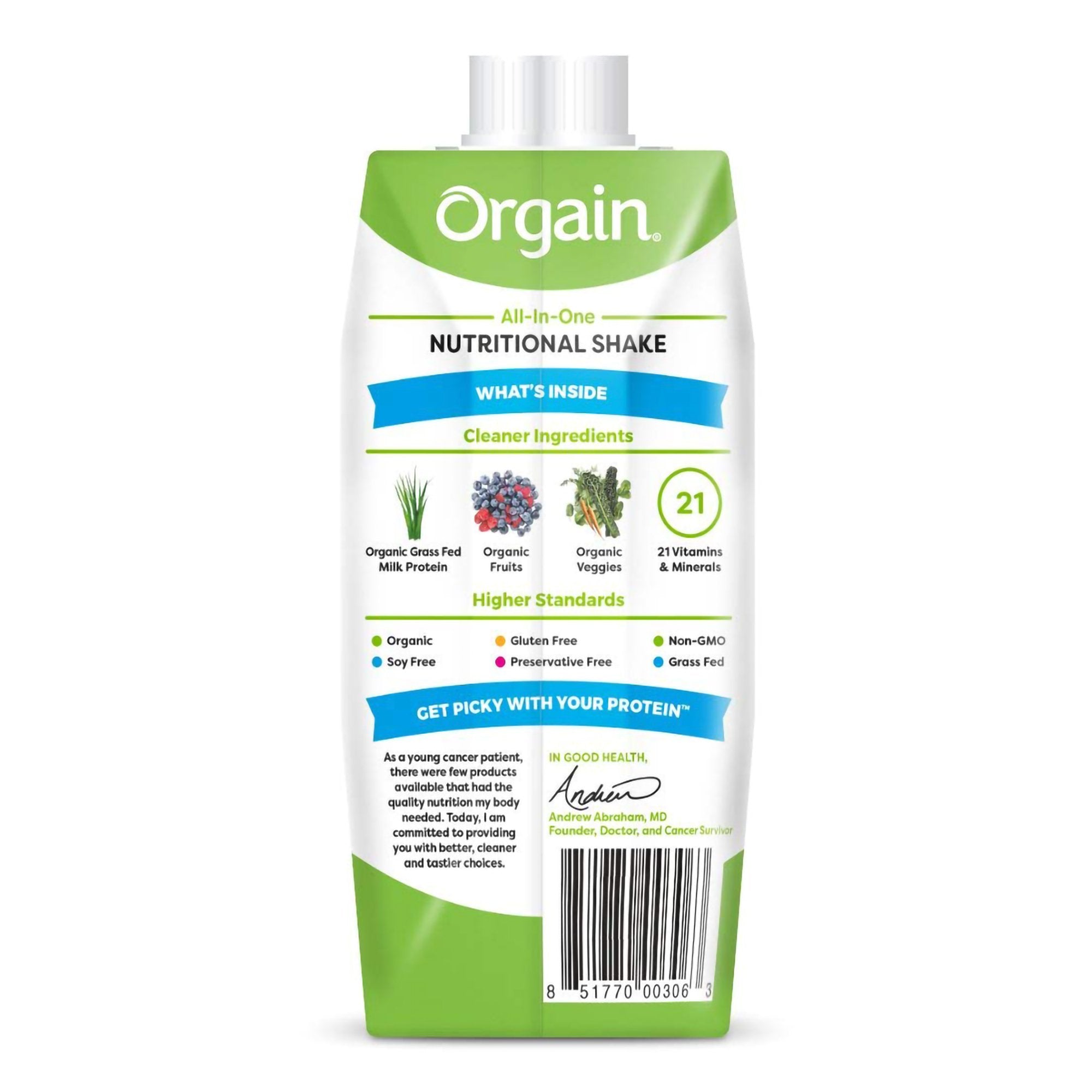 Orgain® Organic Nutrition™ Strawberry Nutritional Shake, 11-ounce carton 851770003087