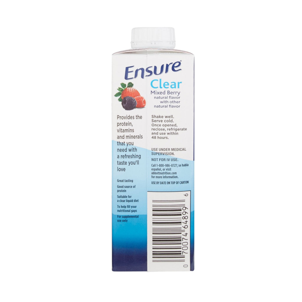 Ensure® Clear Therapeutic Nutrition, Mixed Berry, 8-ounce carton 64900