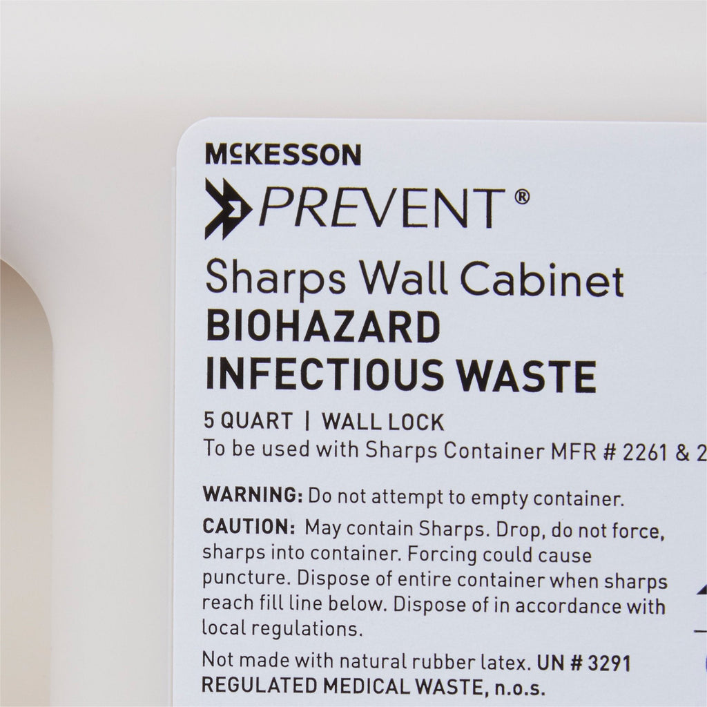 McKesson Prevent® Sharps Collector Wall Cabinet, 12¼ x 4¾ x 10 Inch 2263