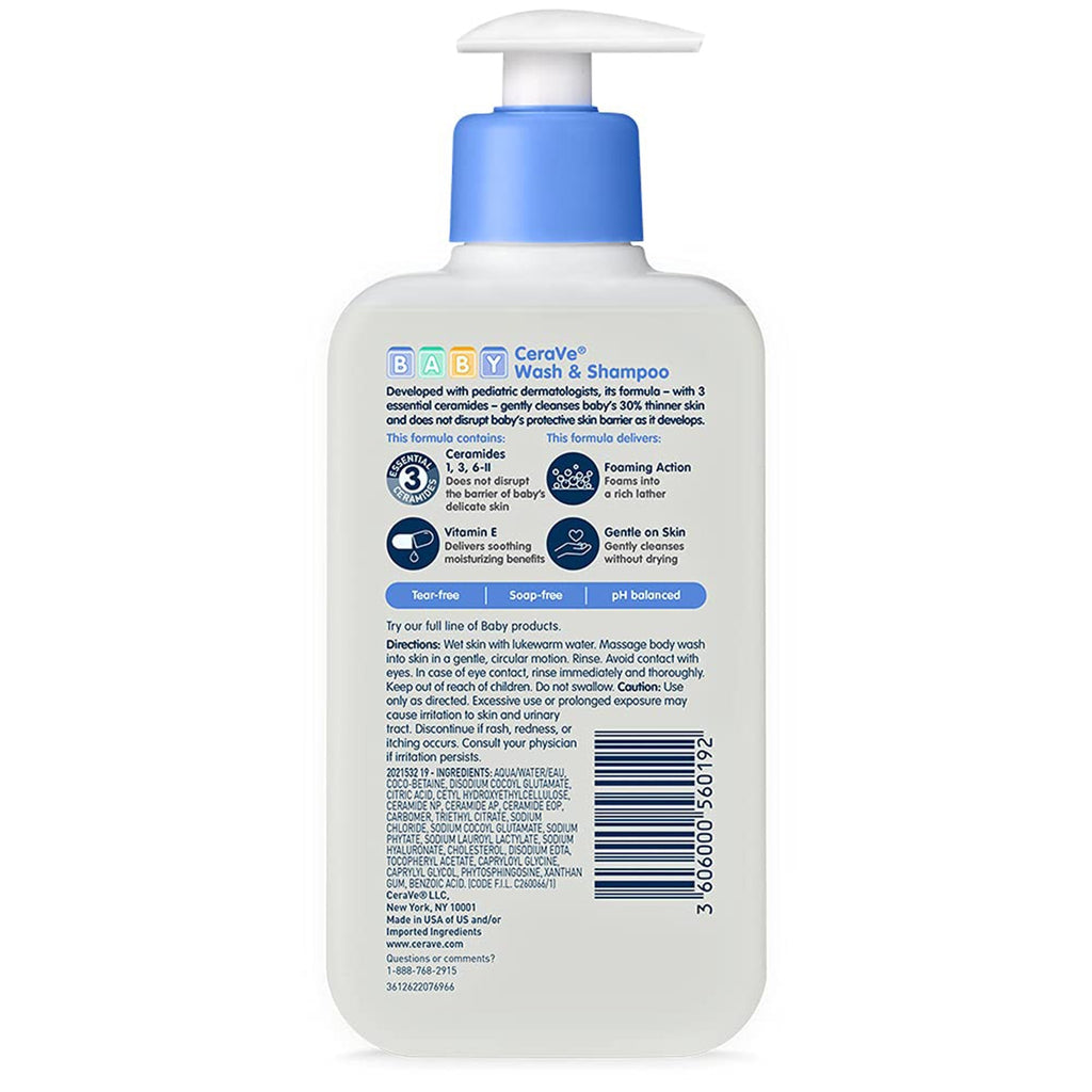 Baby Shampoo and Body Wash CeraVe® 8 oz. Pump Bottle Unscented 60600056019
