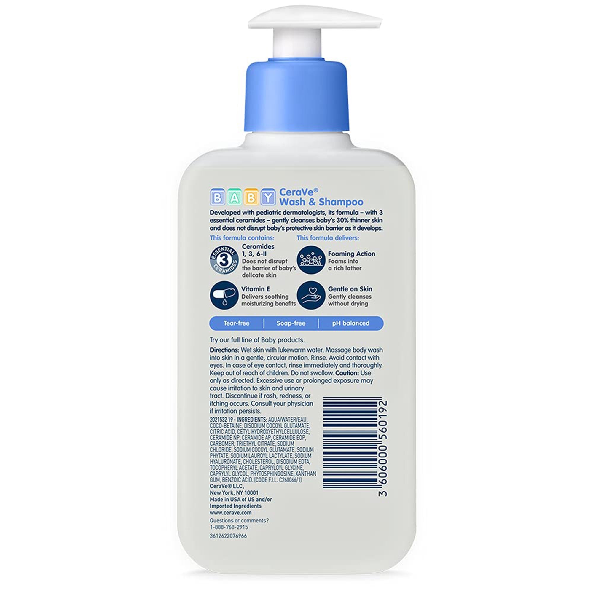 Baby Shampoo and Body Wash CeraVe® 8 oz. Pump Bottle Unscented 60600056019
