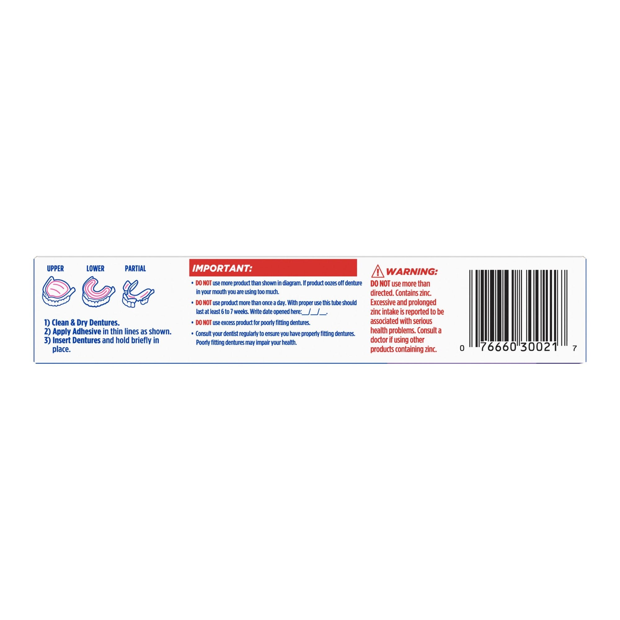 Fixodent Plus Denture Adhesive Cream Gum Care 07666030021