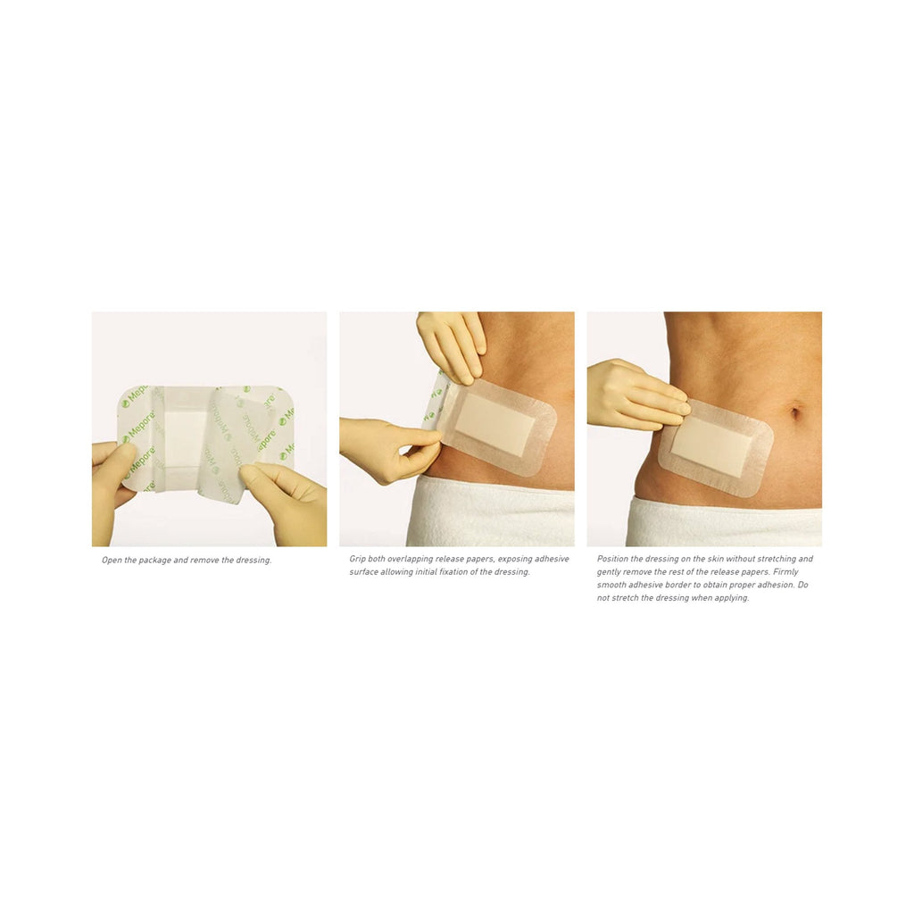 Mepore® Pro White Adhesive Dressing, 3-2/3 x 12 Inch 671390