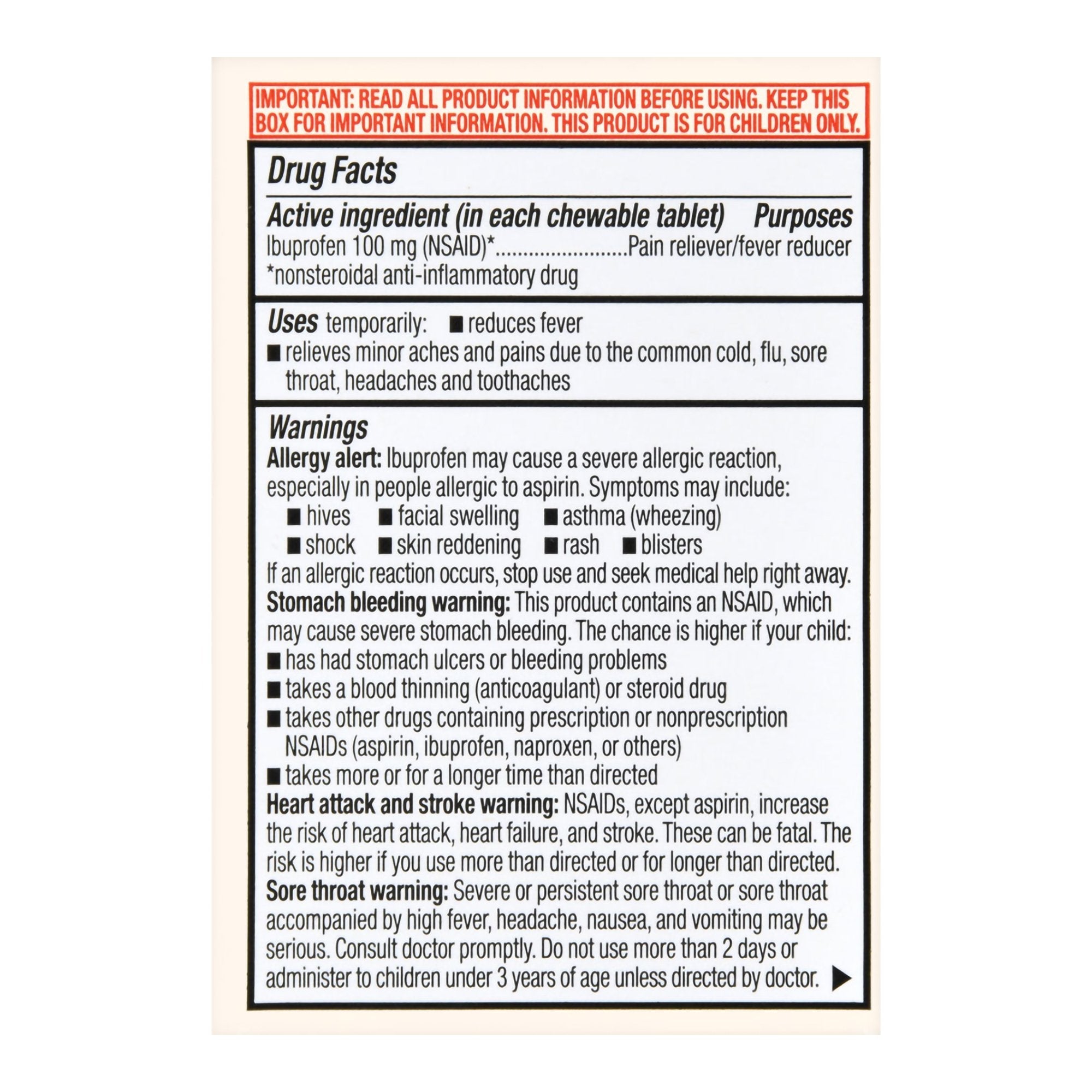 Foster & Thrive™ Children's Ibuprofen IB Chewable Tablets 100 mg Orange 70677114501